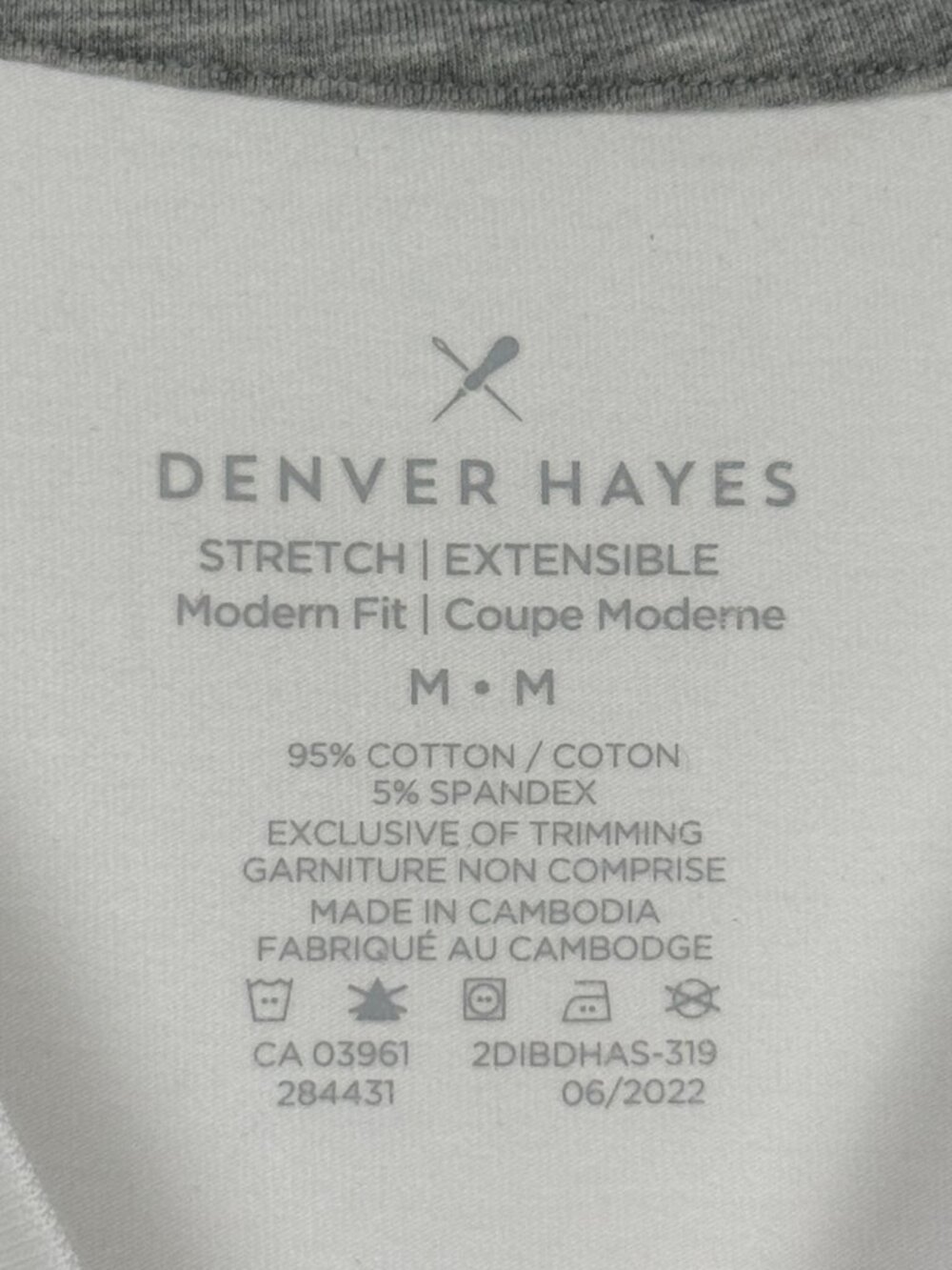 π₯4 for $20π₯ Denver Hayes Mens M/XL T-Shirt Modern Fit Stretch White - Picture 3 of 3
